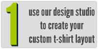 Step 1 - use our design studio to create your custom t-shirt layout
