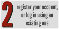 Step 2 - register your account, or log in using an existing one